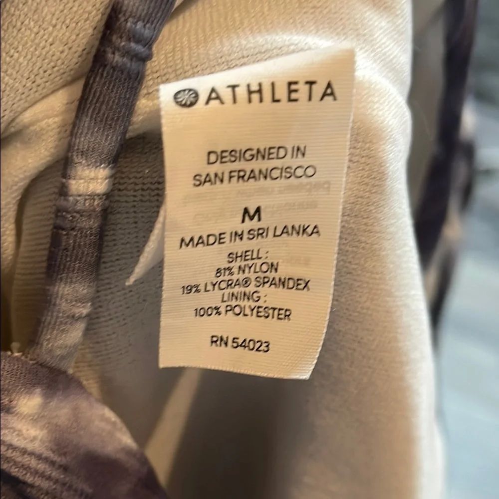 Athleta Blue and White Tie-Dye Bodysuit‎ One Piece
